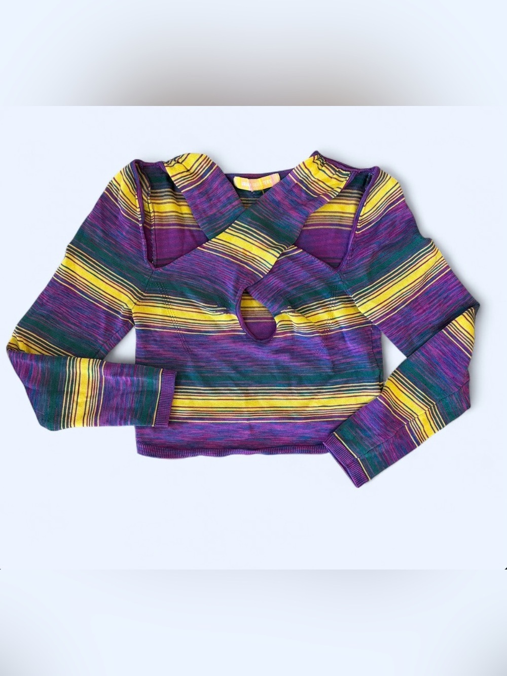 Urban outfitters Cassidy cutout stretch long sleeve crop top